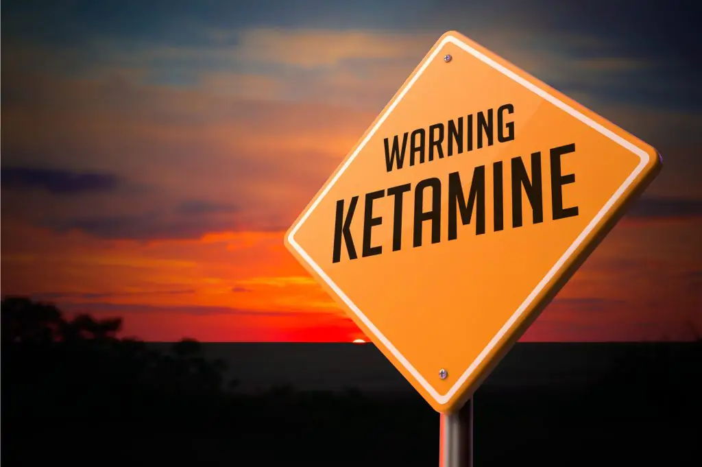 Ketamine on Warning Road Sign.