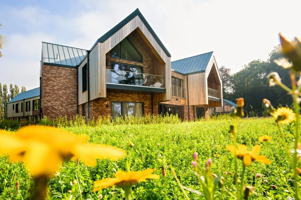 Delamere Health from gardens in Spring